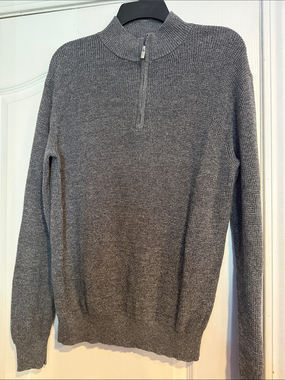 Peter Millar Men's Charcoal Gray Quarter-Zip Knit Sweater